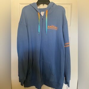 Disney’s Animal Kingdom Blue and Orange Zip-Up Hoodie